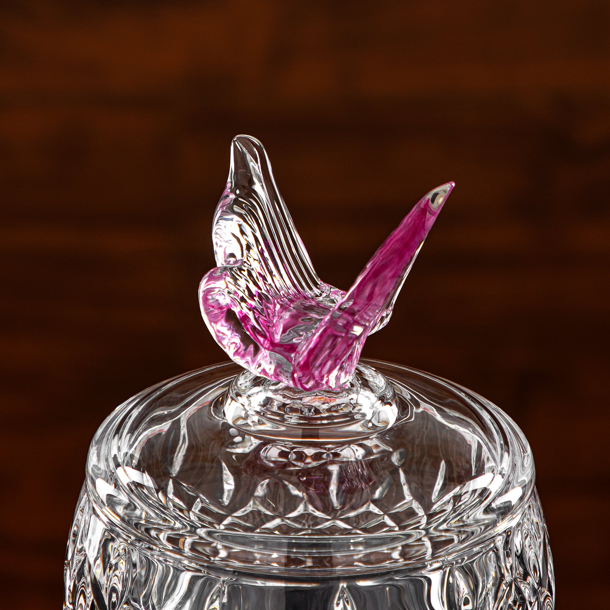 Almarjan Candy Bowl 11CM Glass Clear & Pink (41244-275-BG) Elegant Hosting Pieces