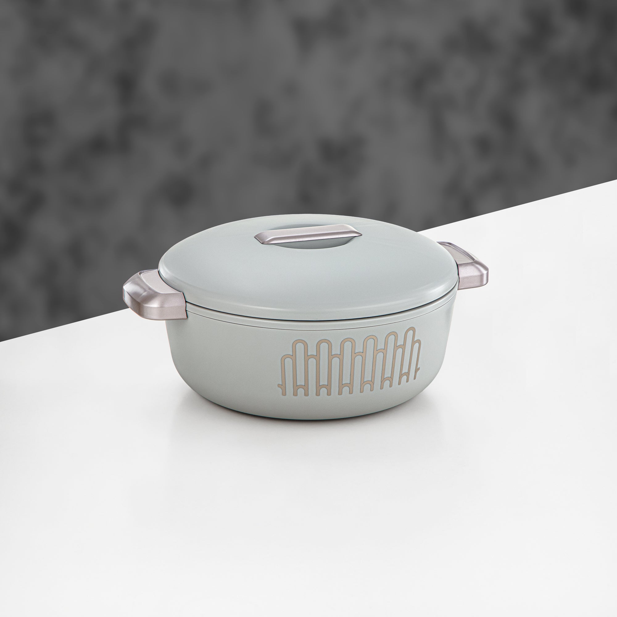 Almarjan Round Hot Pot 2.3L Grey & Matt Gold