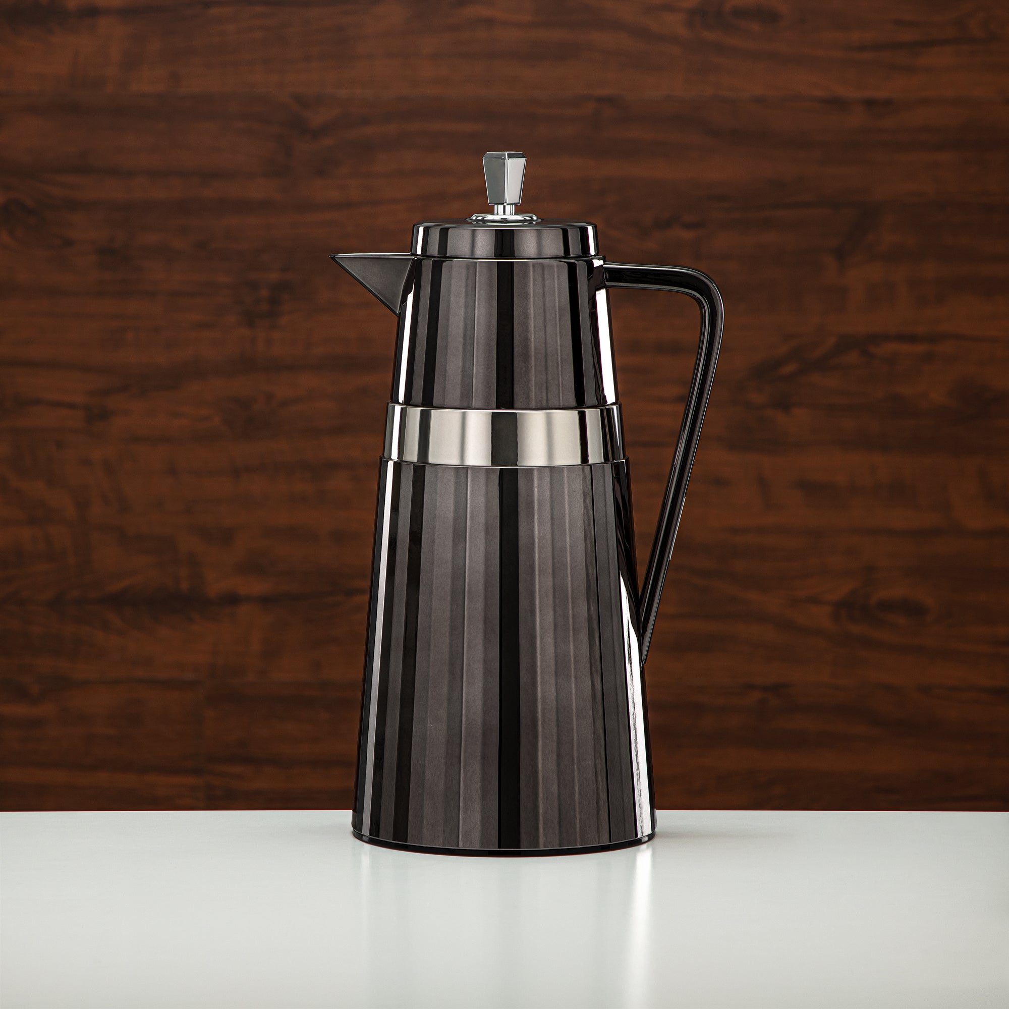 Almarjan 2 Pieces Vacuum Flask Set Black & Silver - C77-BC