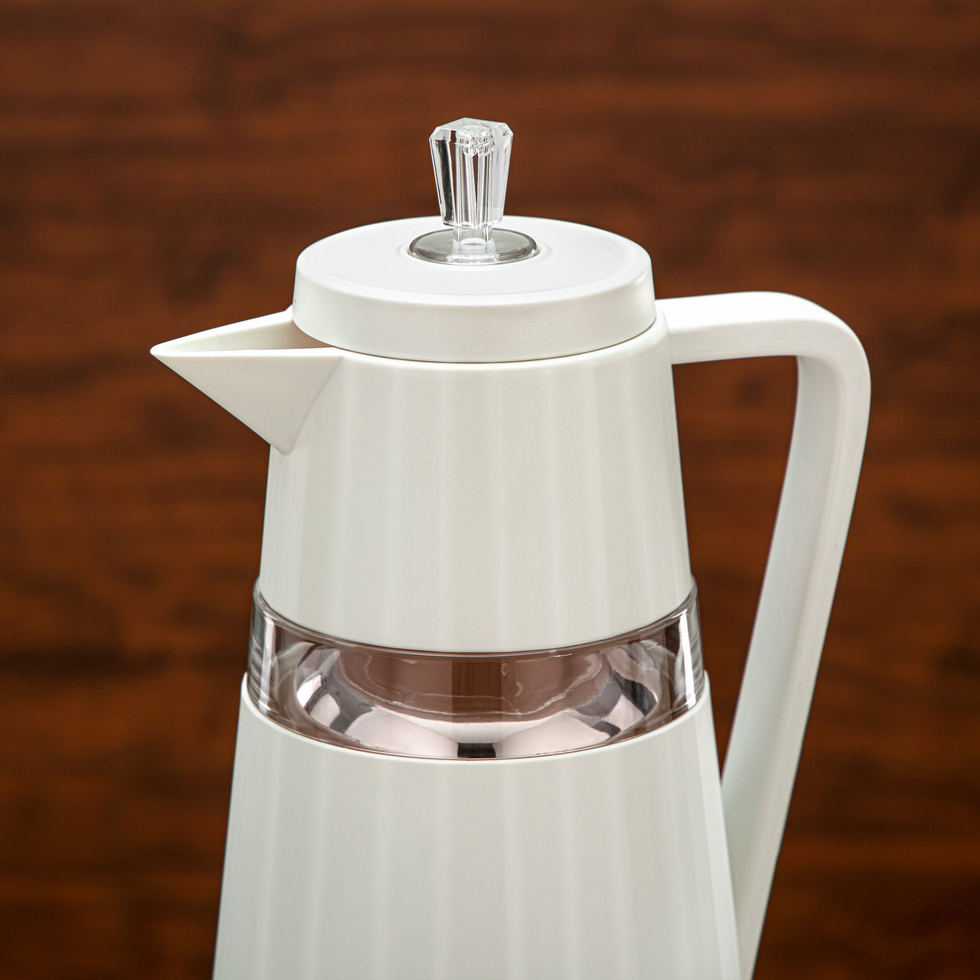 Almarjan 2 Pieces Vacuum Flask Set Ivory & Transparent - C77-IAC