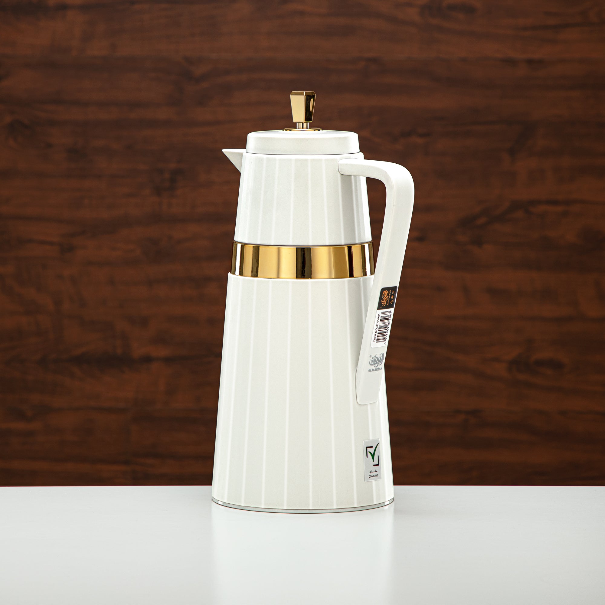 Almarjan 2 Pieces Vacuum Flask Set Ivory & Gold - C77-IG