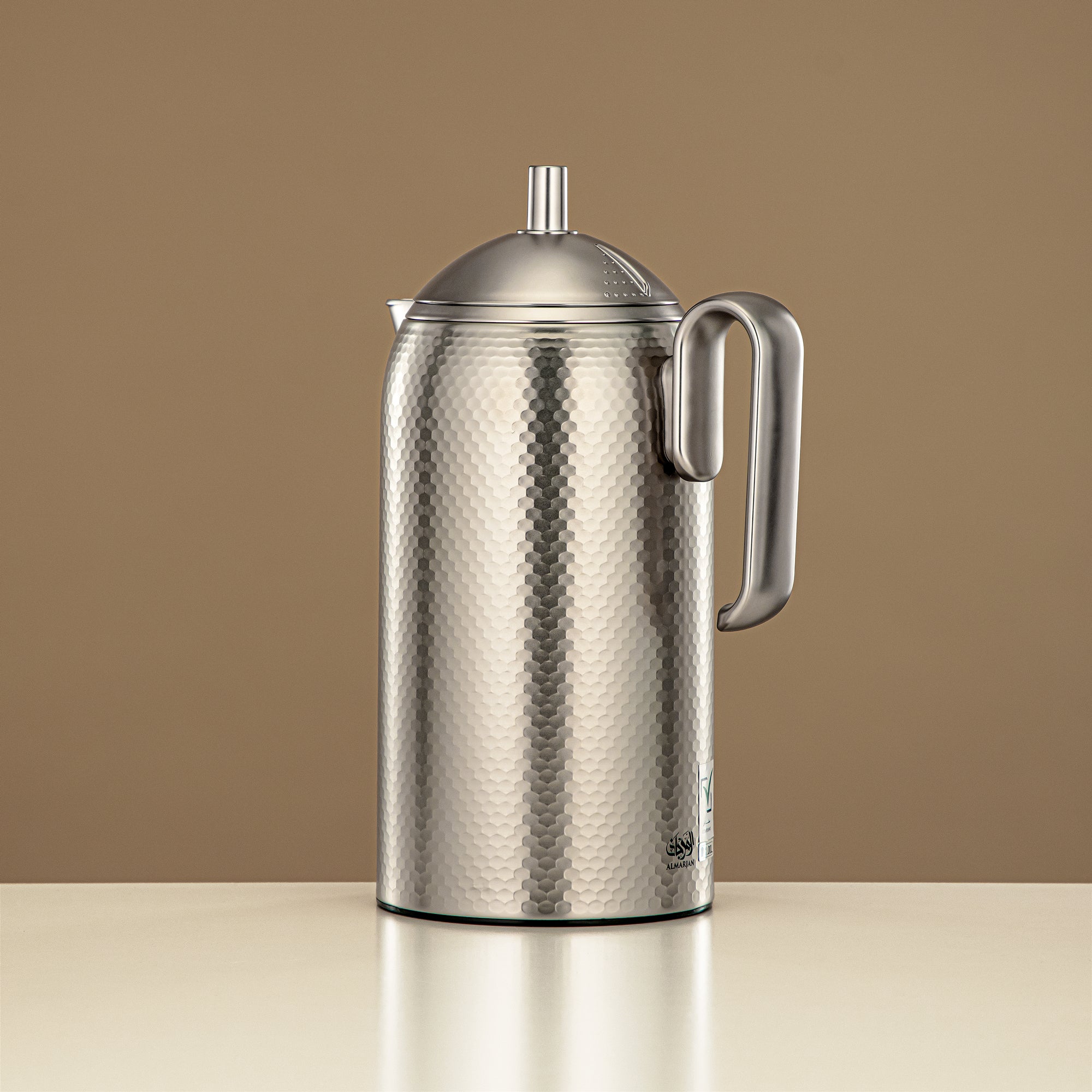 Almarjan Vacuum Flask 1L Matt Nickel