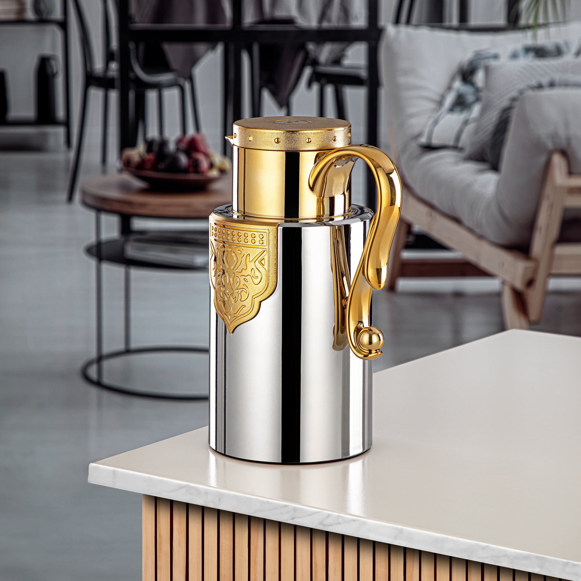 Almarjan 2 Pieces Vacuum Flask Set Silver & Gold - FG207 AB-100 C/G