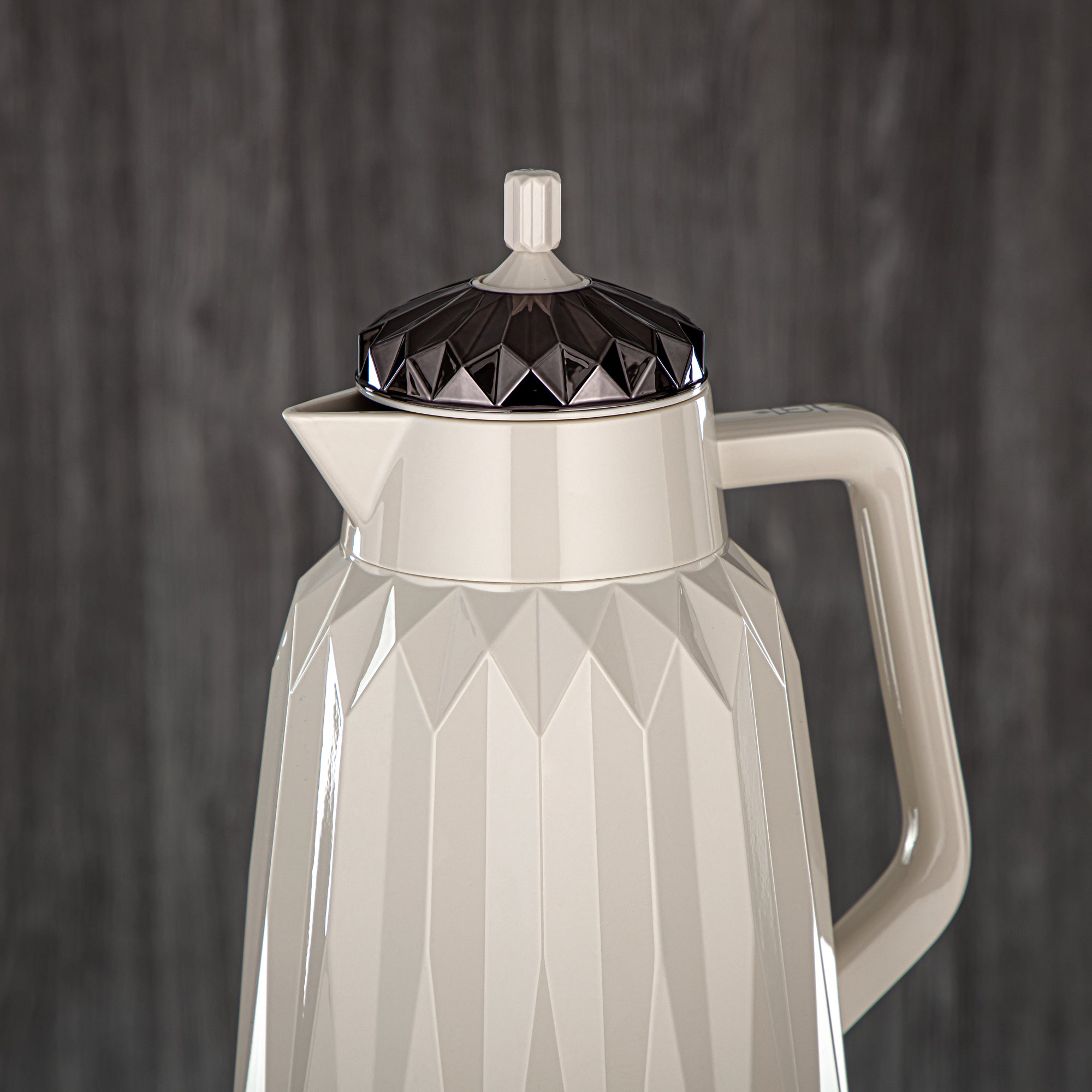 ألمرجان طقم ترامس - 1 لتر + 1 لتر، ABS، عاجي وأسود مسدس، تشطيب مرآة | FG209AB-100 GBL/IV