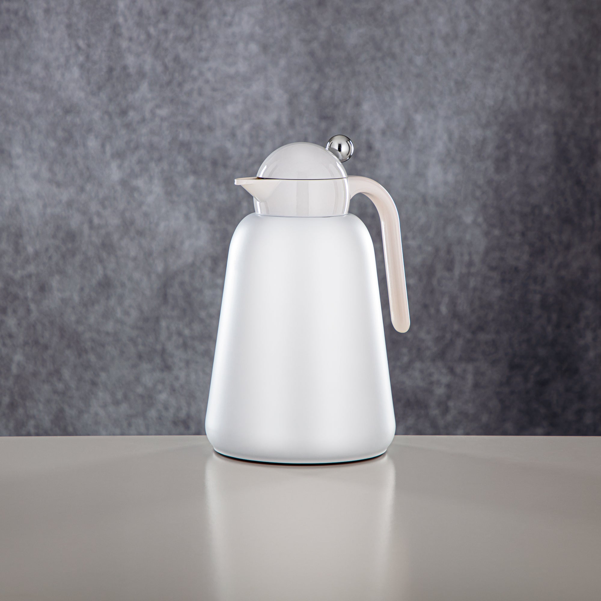 Almarjan Vacuum Flask Set - 1L + 1.5L, White & Silver (FG807-100/150 C/PW) - Modern Vacuum Flask