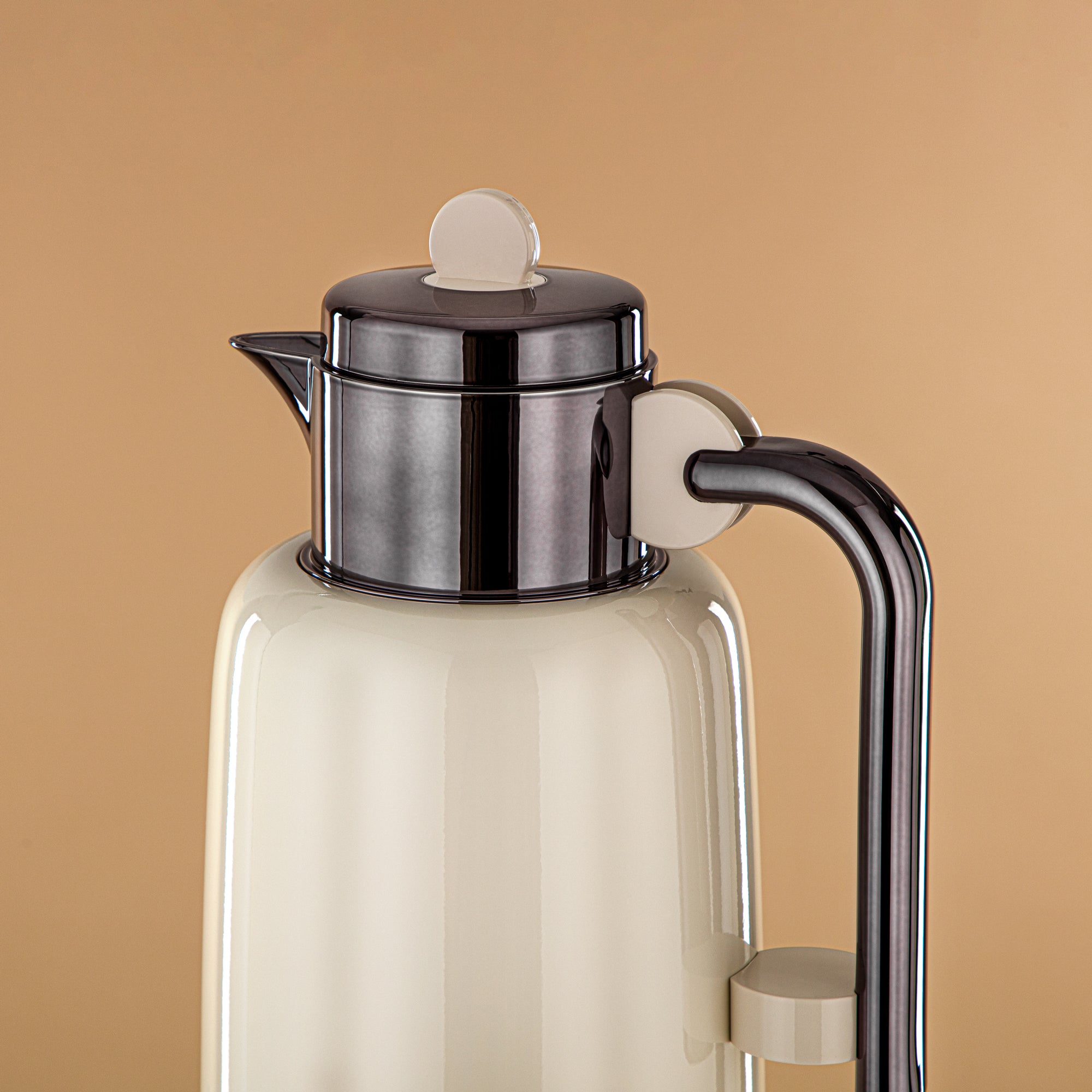 ألمرجان طقم ترامس - 0.7 لتر + 1 لتر، عاجي وأسود مسدس (FG808-070/100 IV/GBL) - لتقديم الشاي والقهوة