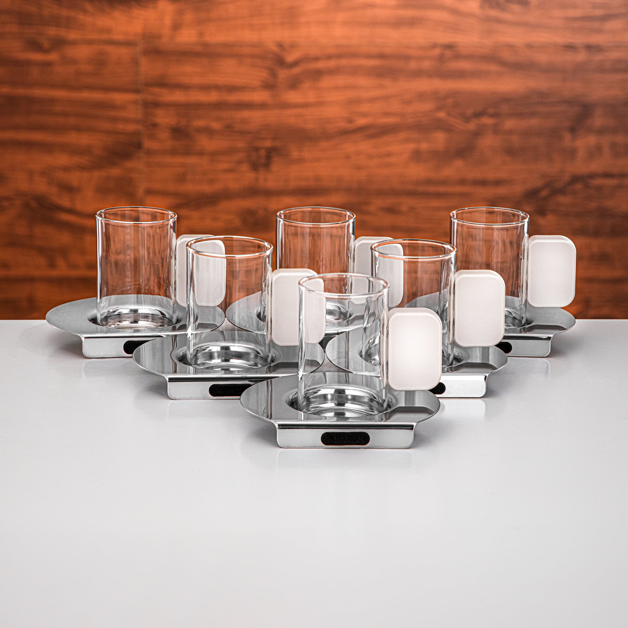 Almarjan Vacuum flask Set 0.5 liter & 1 liter matt pearl white & silver (FG815-21 MPW/C)