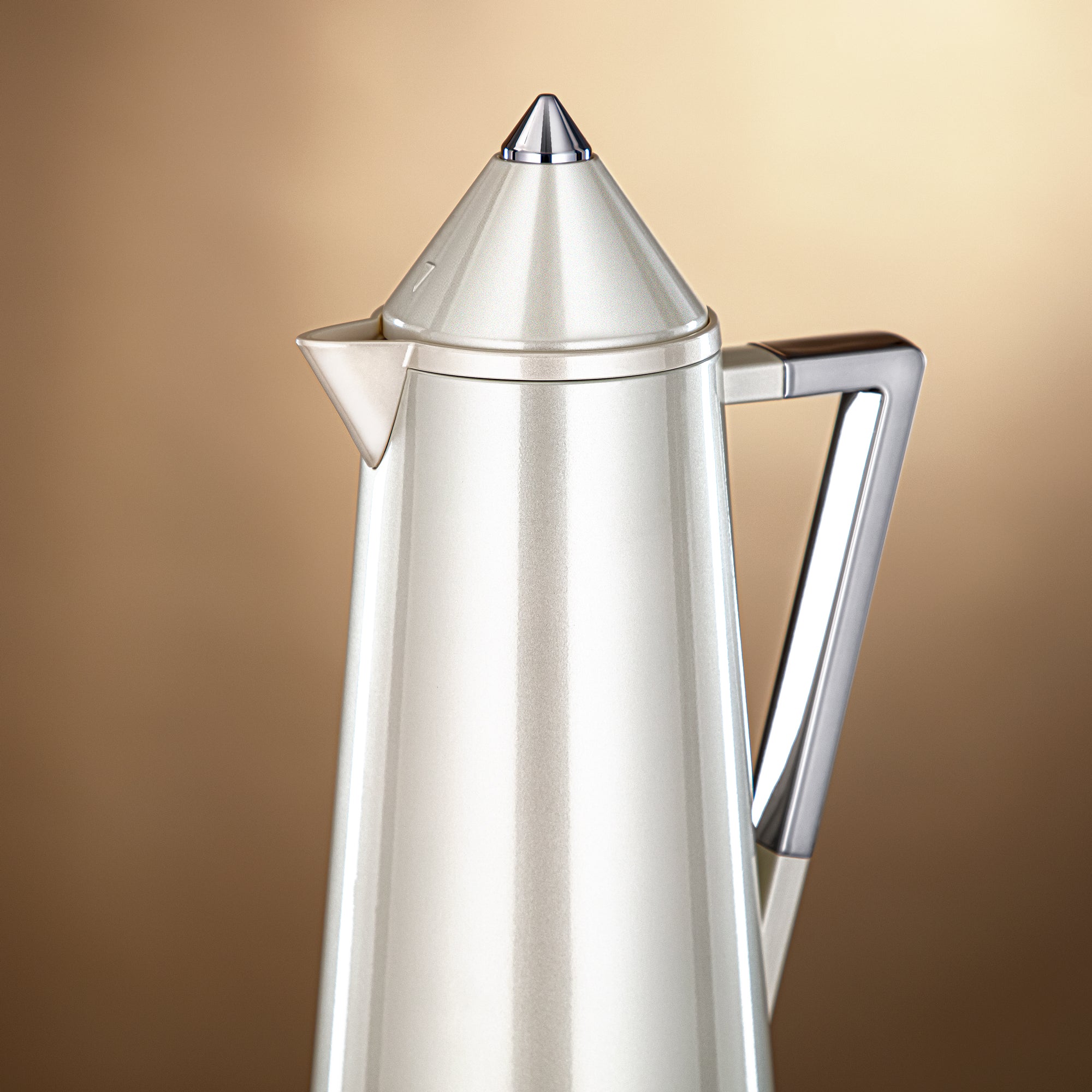 Almarjan Vacuum flask 0.7L + 1.0L Pearl white & silver (FG818-070/100 PW/C)