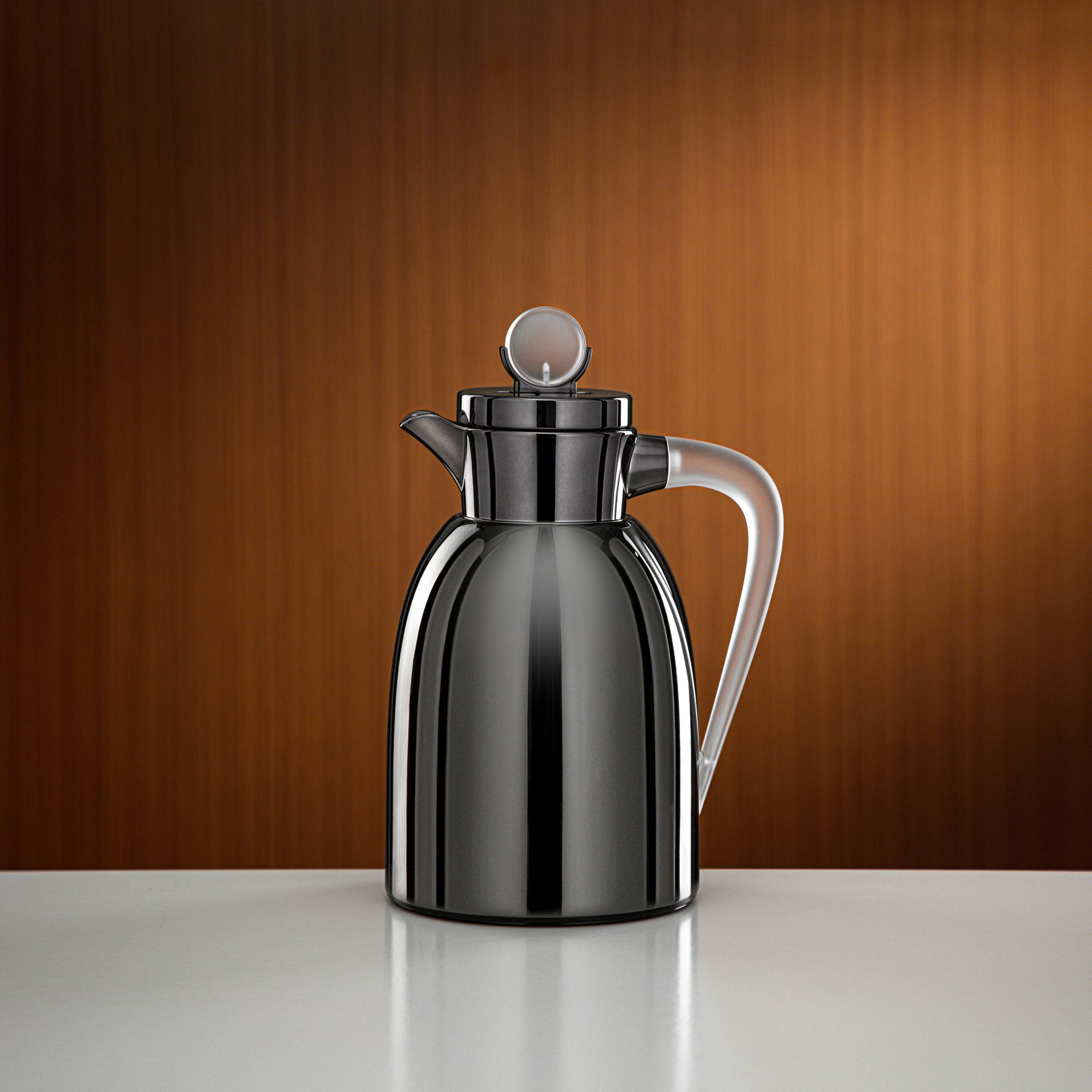 ترمس المرجان سعة 1 لتر بلون أسود غامق وثلجي