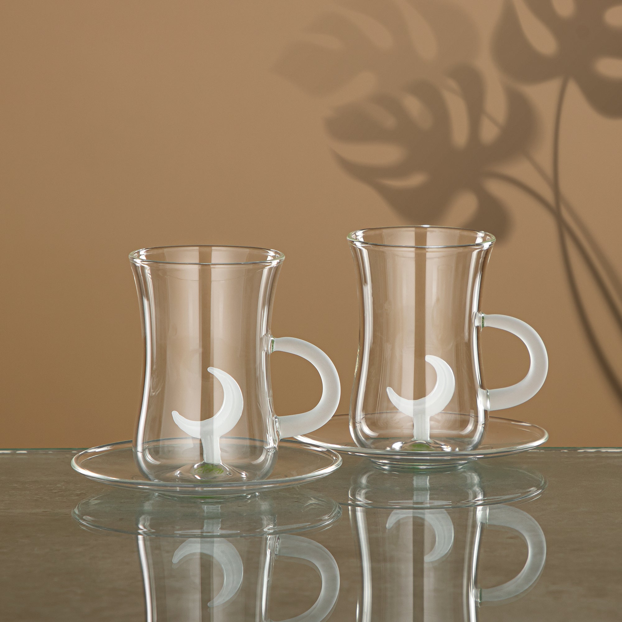Almarjan Tea Set 6 Pieces, Borosilicate Glass, Clear & Frost (GLS0010176) - Moonrise Collection