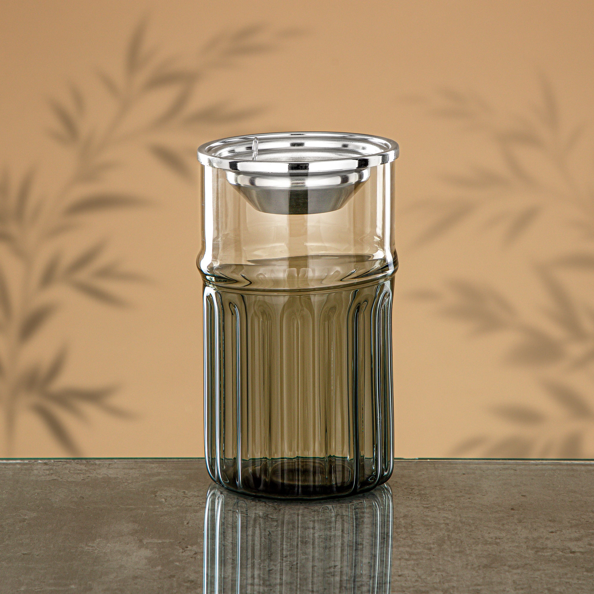 Almarjan Incense Burner Borosilicate Glass Transparent Grey & Clear