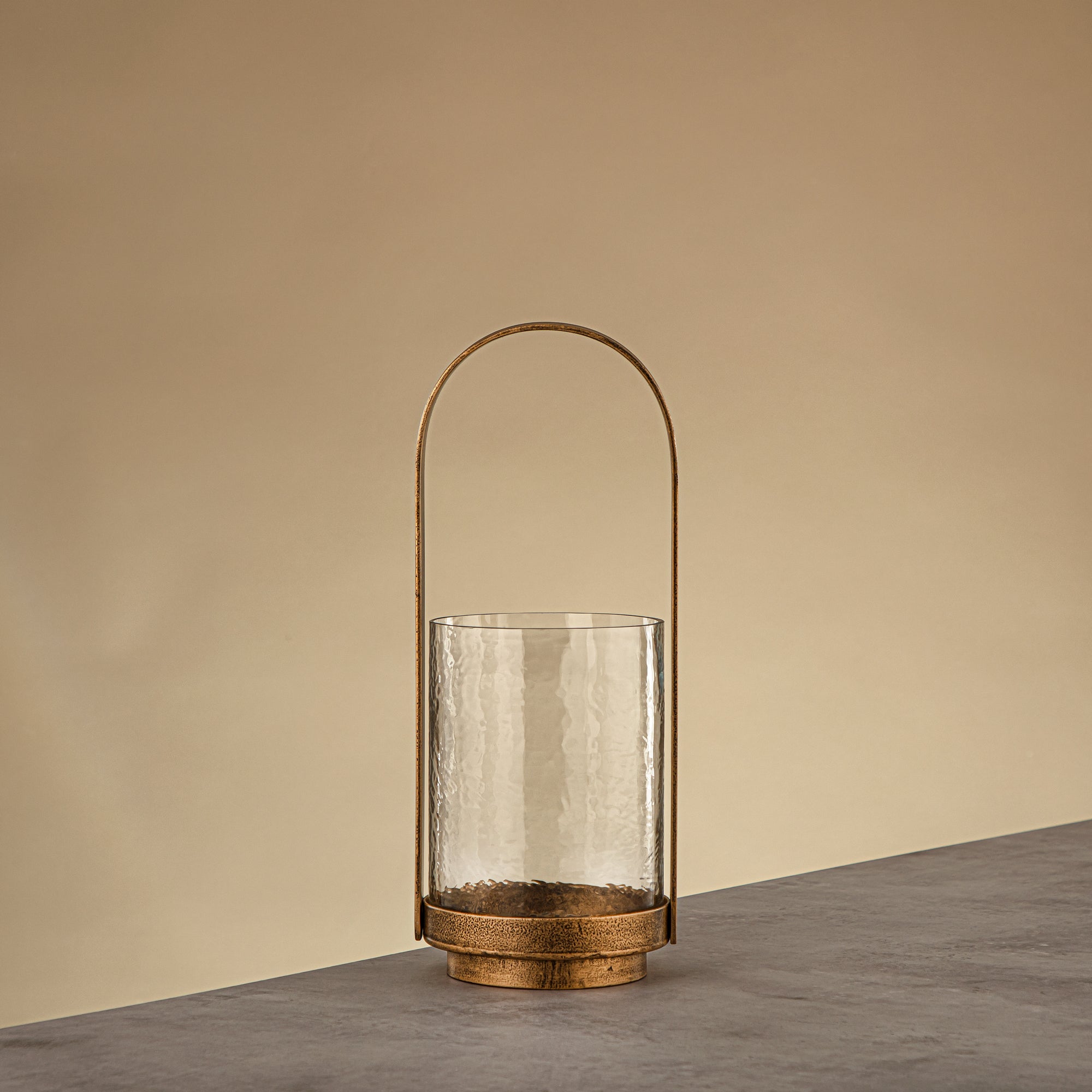 Almarjan Hurricane Lantern 32cm Antique Gold