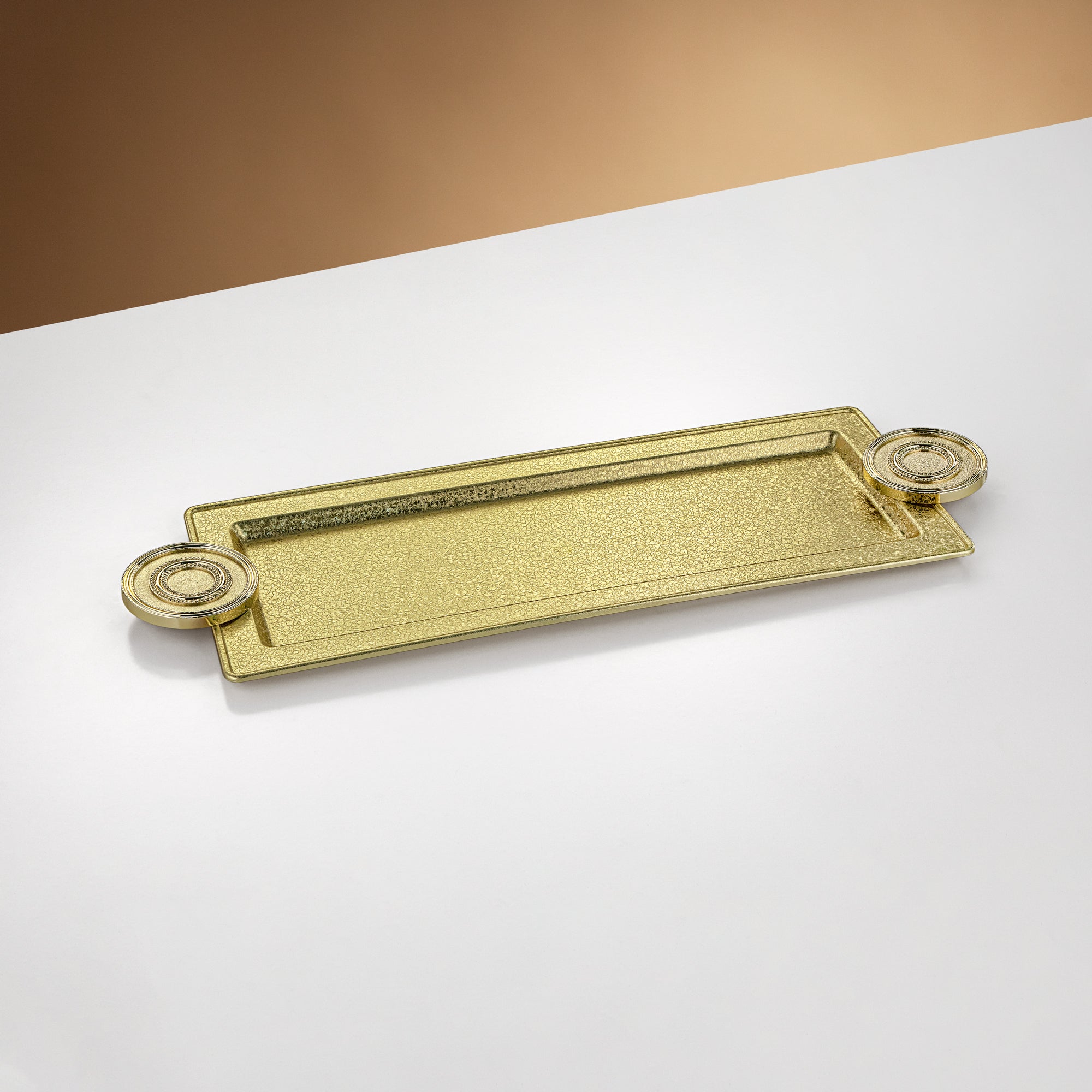 Almarjan Serving Tray 56 cm Brass Crackle