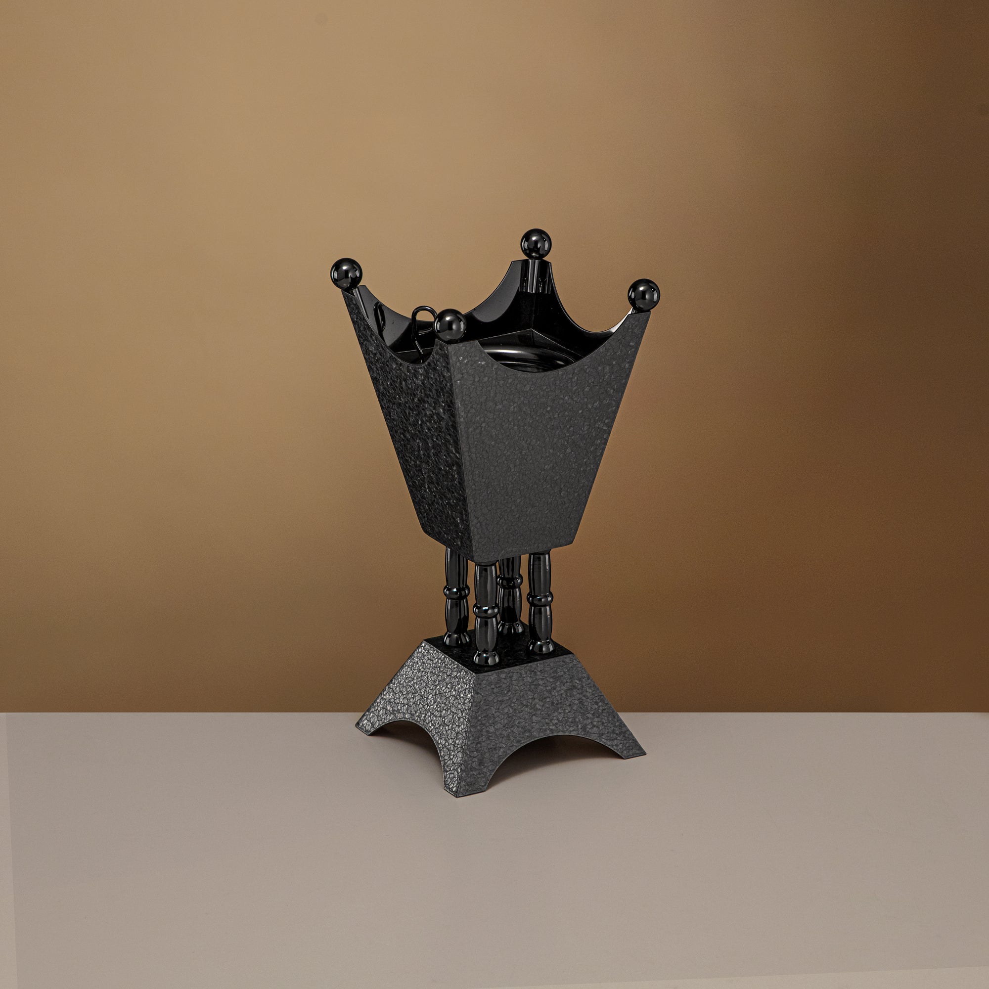 Almarjan Incense Burner Black Crackle 22cm