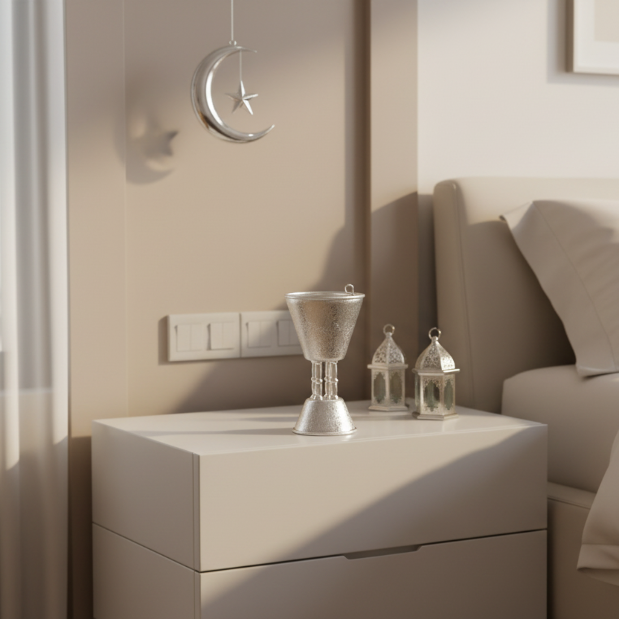 مبخرة المرجان فضية بتصميم متشقق 18 سم