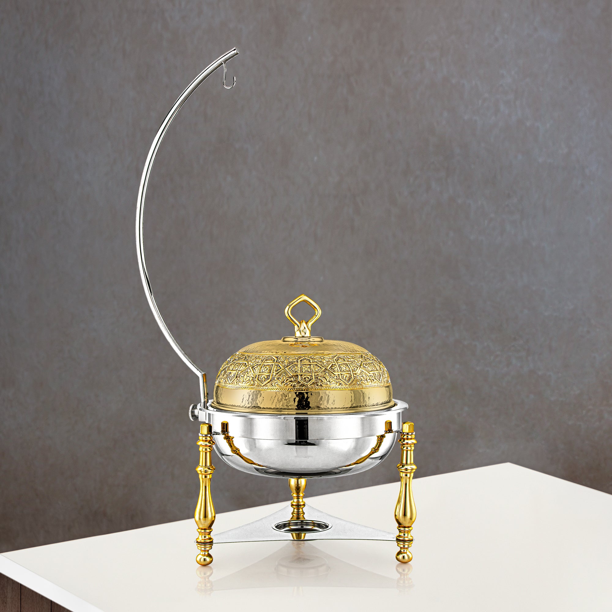 Almarjan 6 Litres Laiton Chafing Dish Argent & Or - MD-2920A