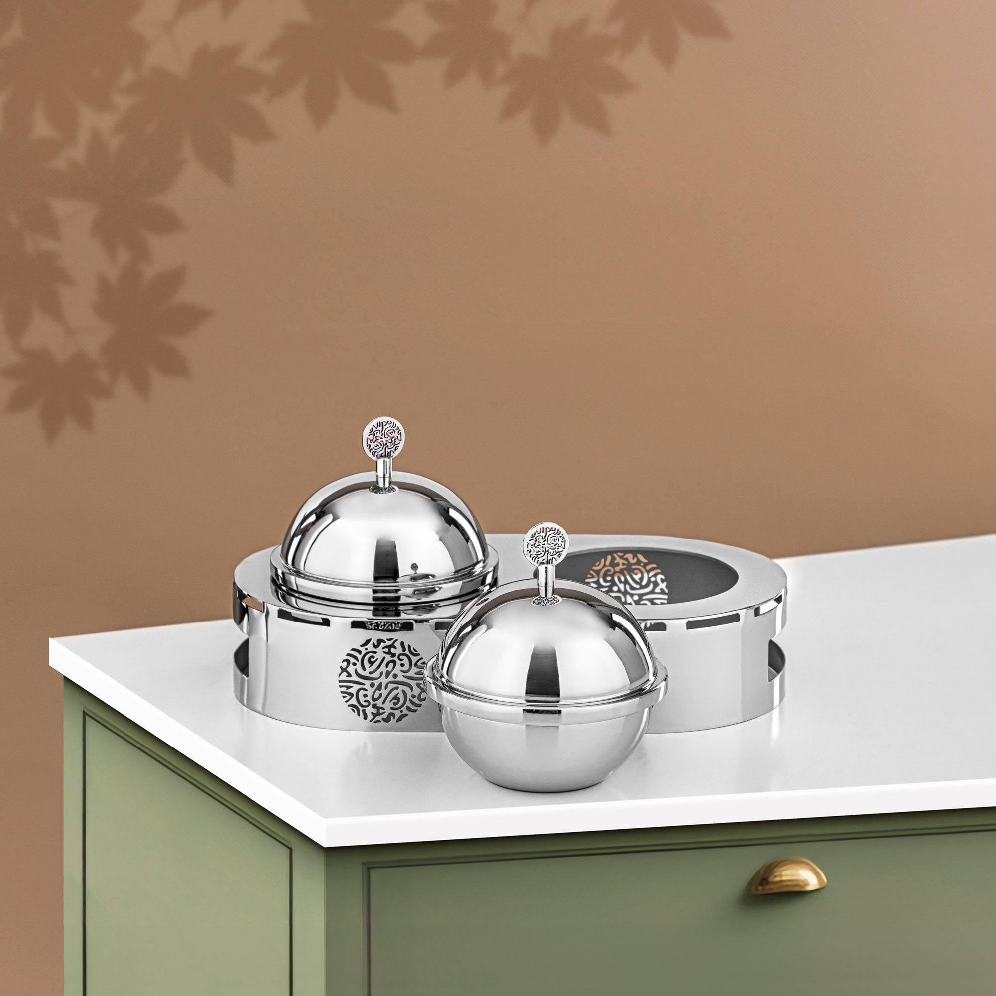 Almarjan 2 Part Candy Set Stainless Steel Silver (MD-3020) - Stylish Serveware