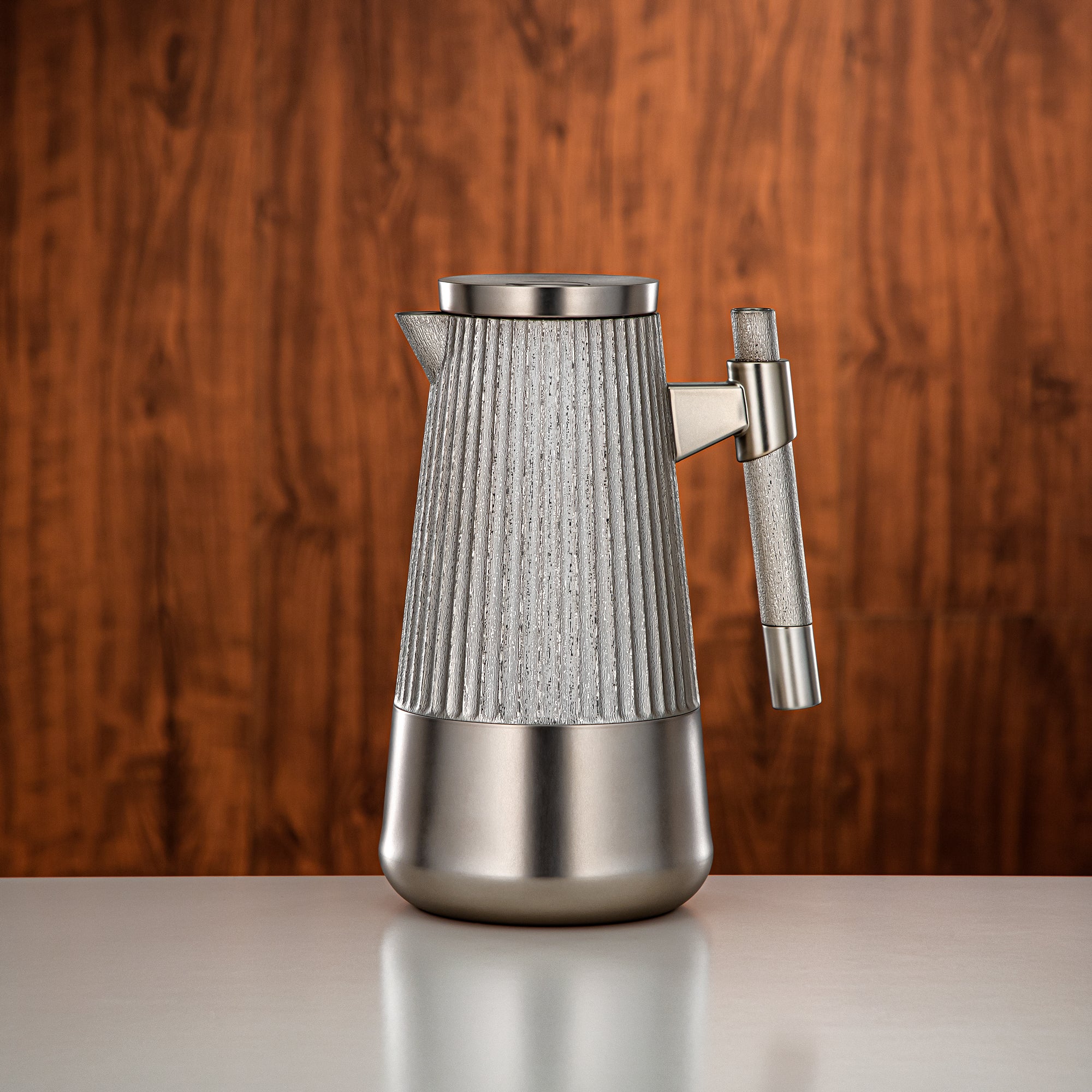 Almarjan Vacuum Flask Set 1L + 1L Matt Nickel