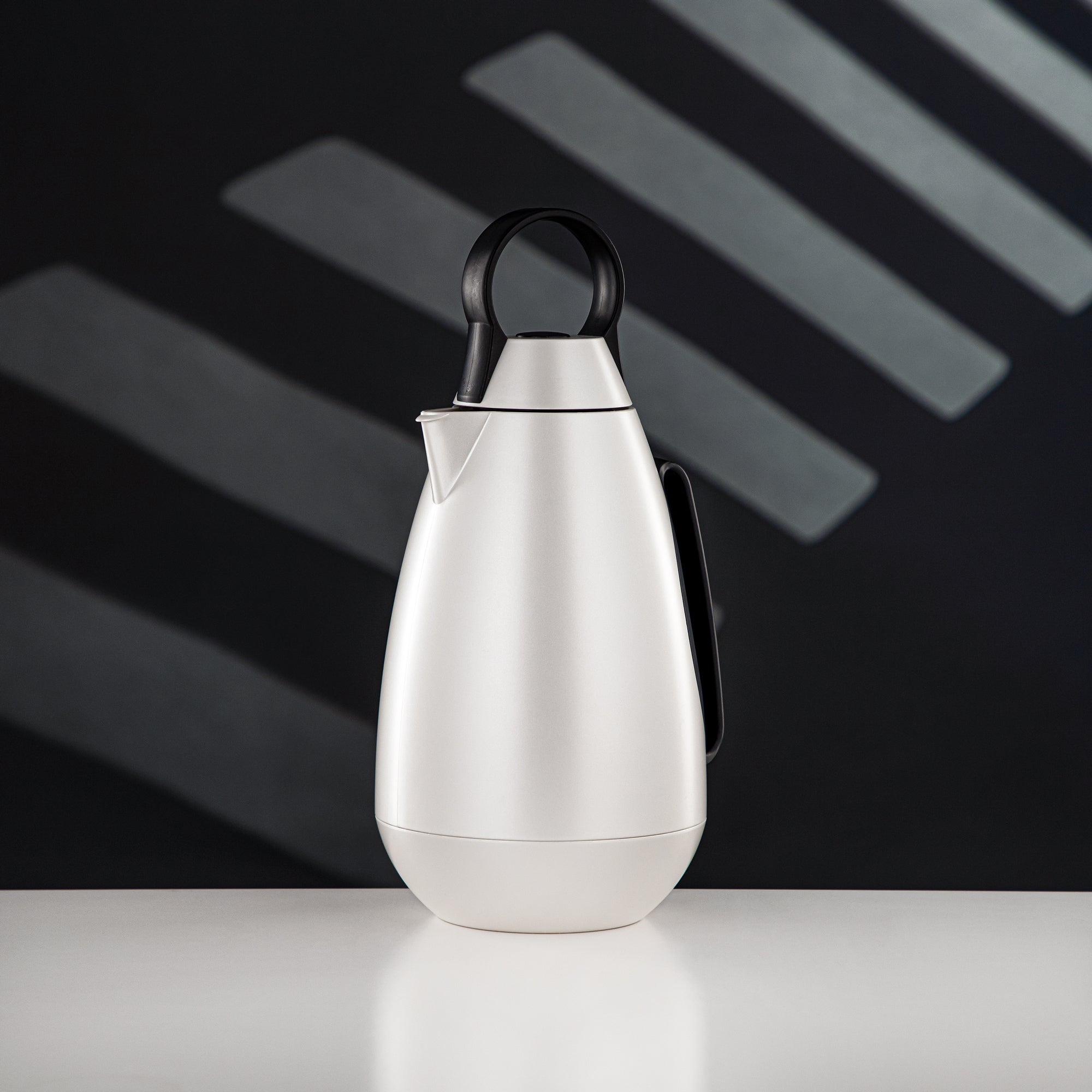 Almarjan Vacuum Flask Set ABS, White & Matt Black 1L + 1L (PBA-RWB) - For Modern Families