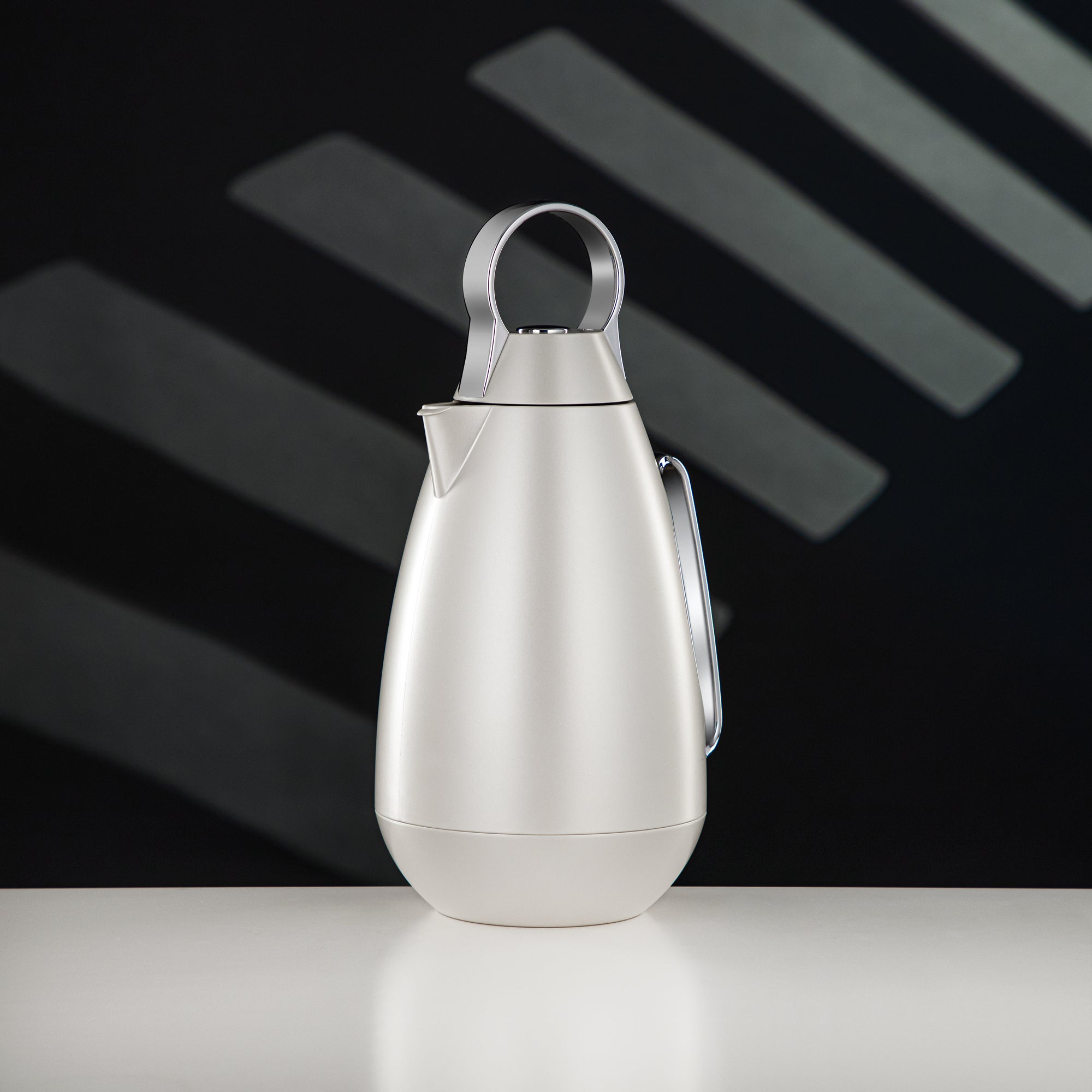 طقم ترامس المرجان ABS، أبيض وفضي مرآة 1 لتر + 1 لتر (PBA-RWC) - للعائلات الحديثة