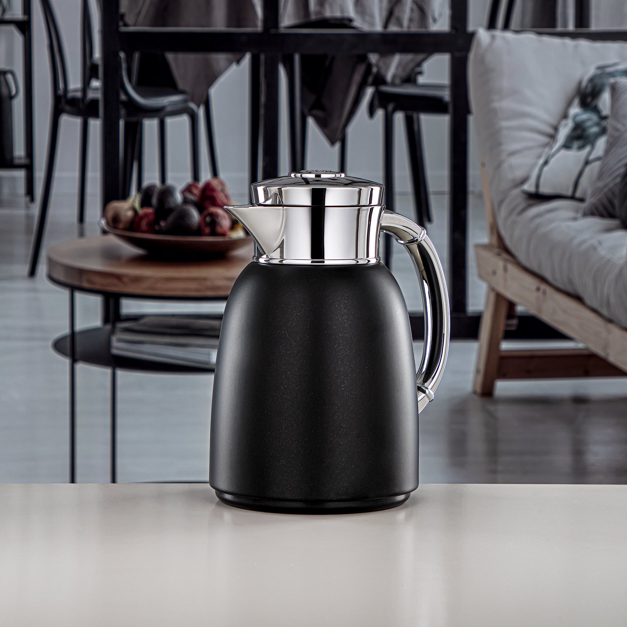 المرجان 0.65 لتر ترمس اسود وفضي - QVC-0650Q75YZC