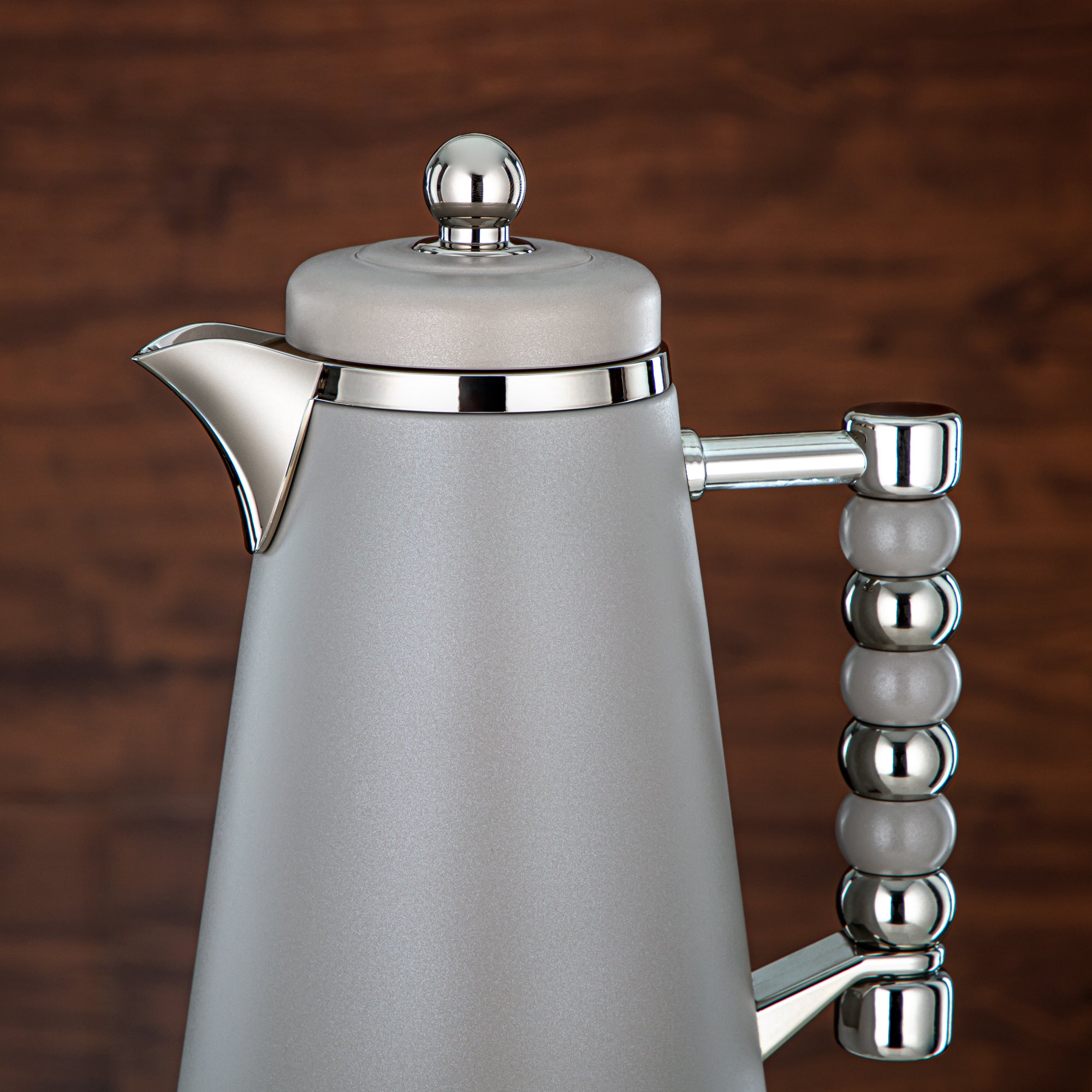 Almarjan Vacuum Flask Set Push Button 1L + 1L Grey & Silver (SJ42-BC) - Tea & Coffee Flask