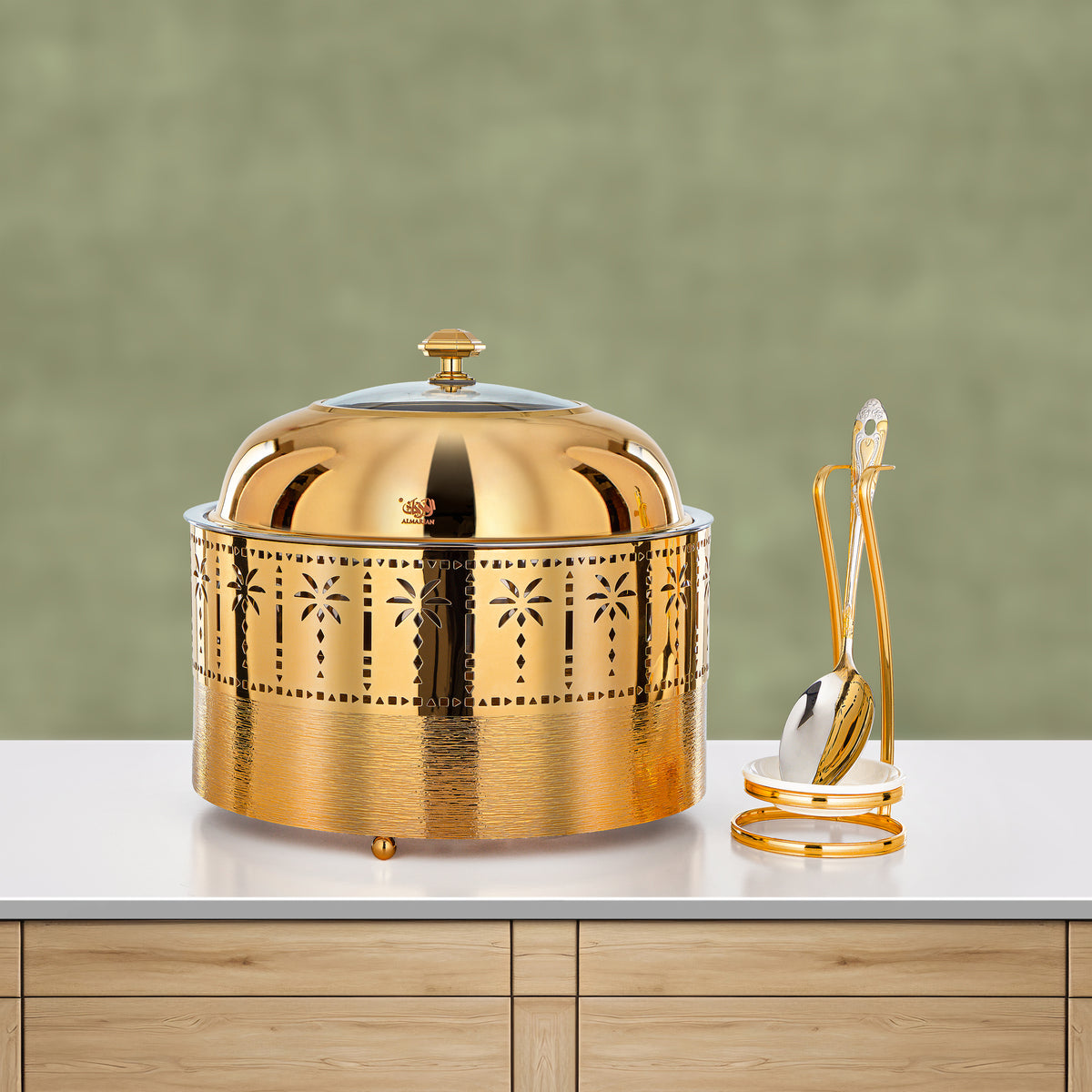 Almarjan 4L Chafing Dish, Brushed Gold