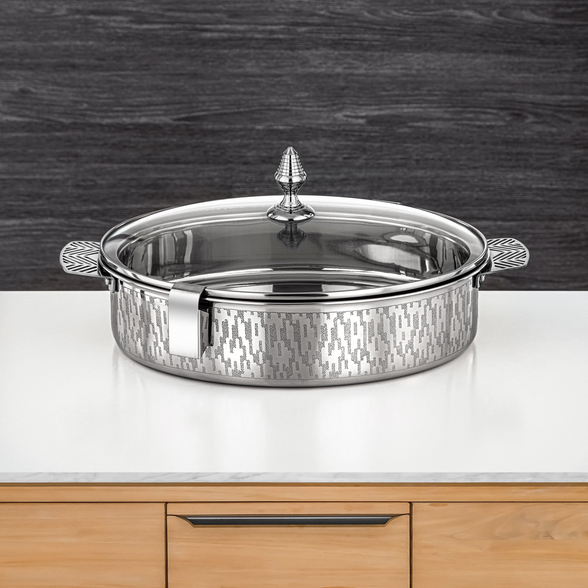 Almarjan Mandi Collection Hot Pot 35cm Silver