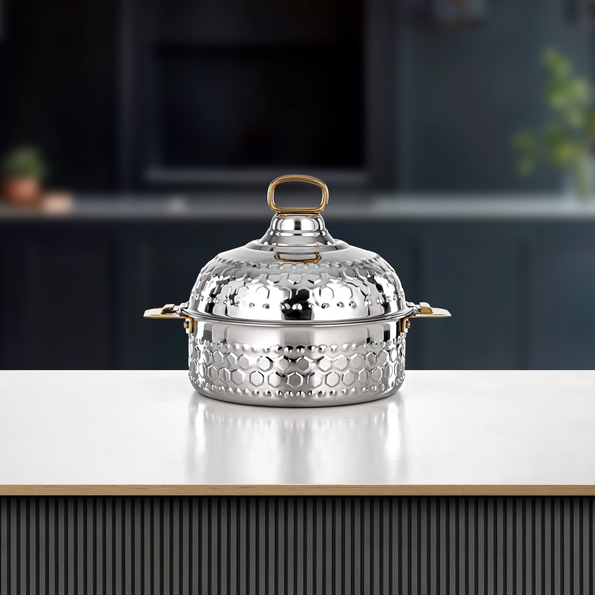 Almarjan Hot Pot 25cm Silver & Gold – Diwan Collection