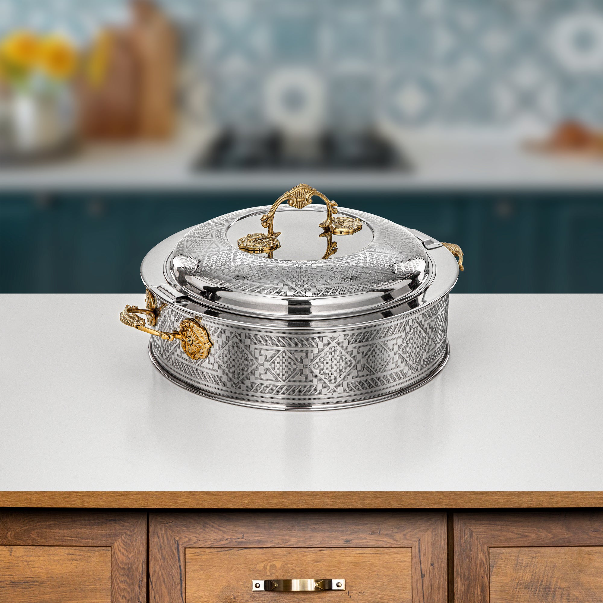 Almarjan Hot Pot 30cm Silver & Gold – Areej Collection