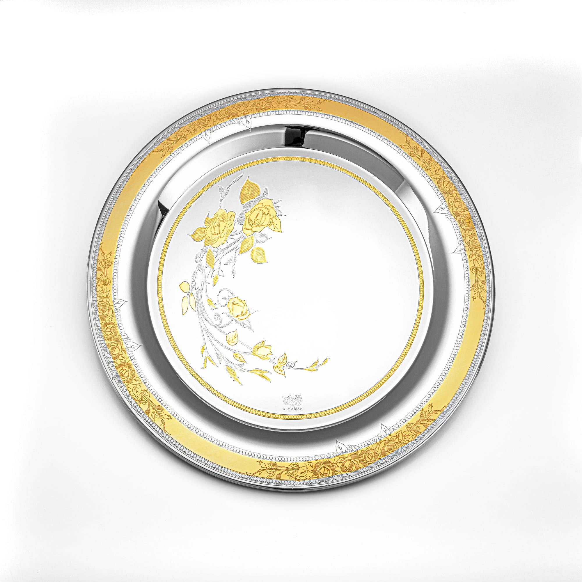 Almarjan 14 Pcs Lea Collection Stainless Steel Cake Set Silver & Gold- STS2051265