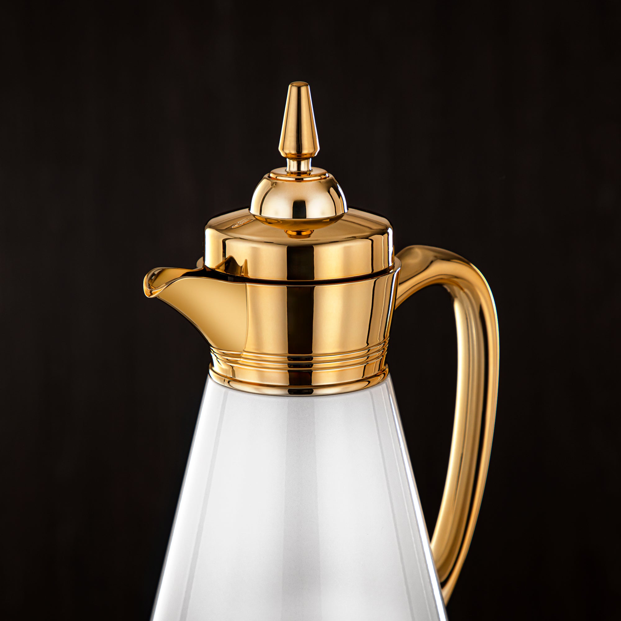 Almarjan Vacuum Flask Set, 0.7L + 1L, White & Gold (UBC-A0700/B1000 Q1ZC95) - Ramadan Serveware