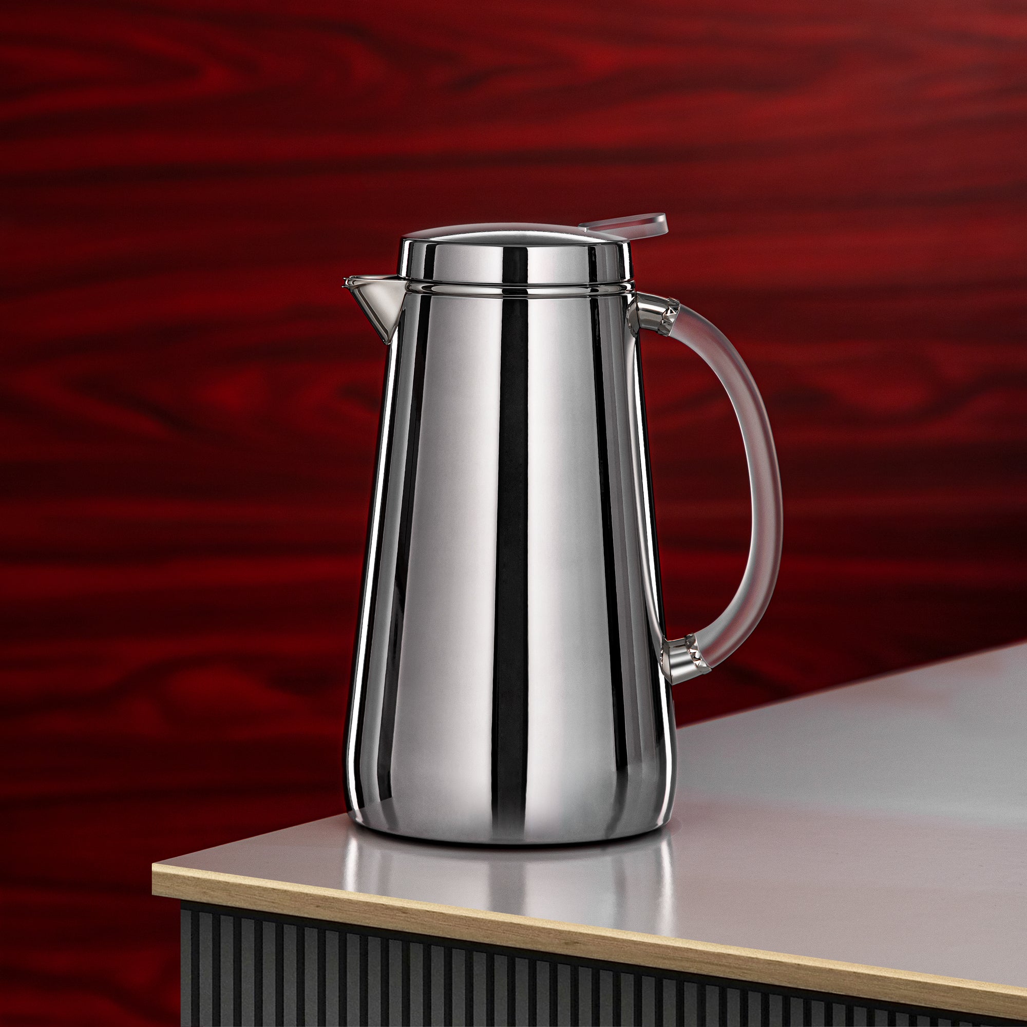 Almarjan Vacuum Flask Metal 0.7 Liter Silver with Frost Handle (VOP-700 CY15) – Elegant Serving | Ramadan & Gatherings