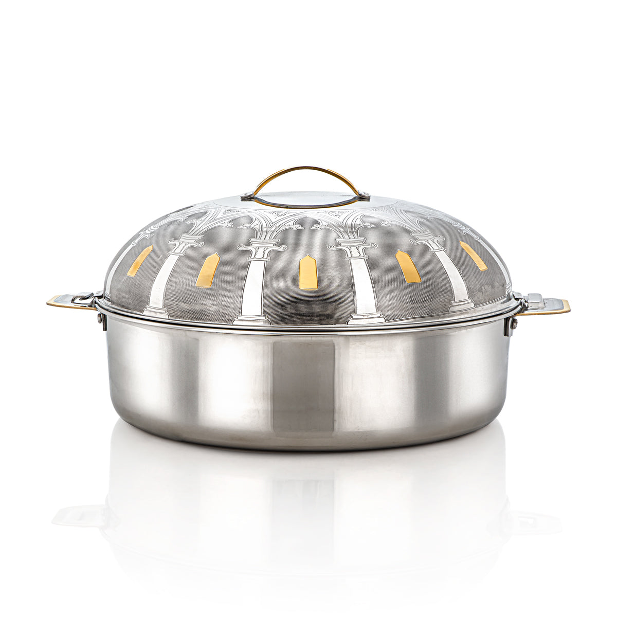 Almarjan 35 CM Collection Qubba Marmite Inox Argent & Or - H22EPG8