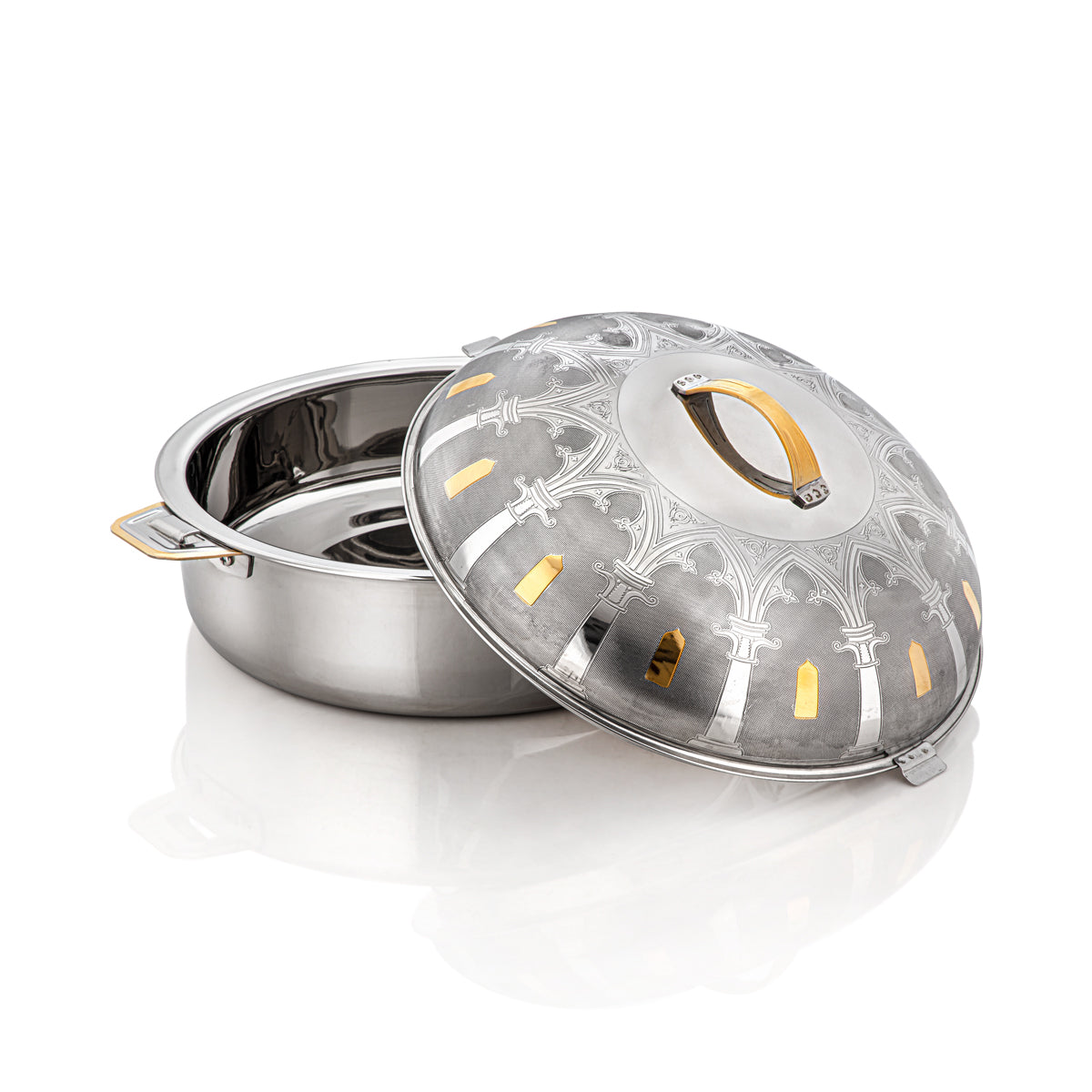 Almarjan 35 CM Collection Qubba Marmite Inox Argent & Or - H22EPG8