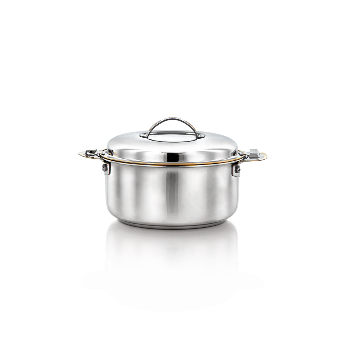 Almarjan 1000 ML Classic Collection Stainless Steel Hot Pot Silver & Gold - H23PG1