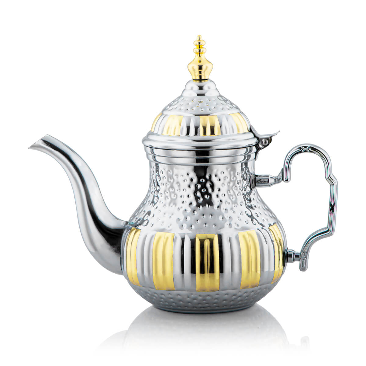 Almarjan 1.2 Liter Stainless Steel Teapot Silver & Gold - STS0010747