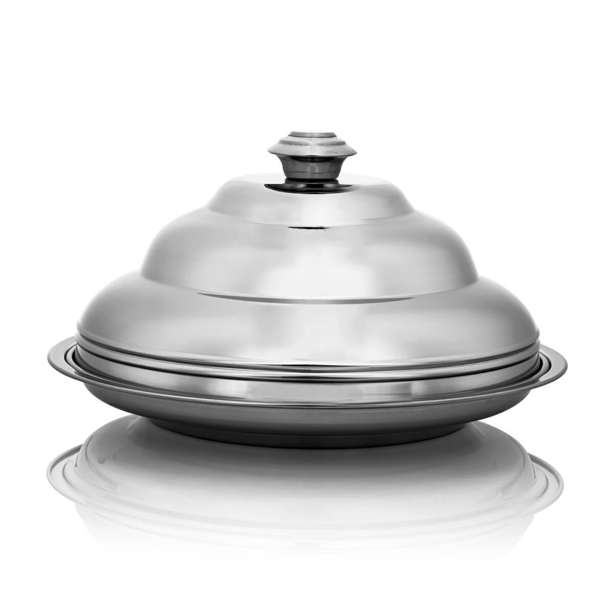 Almarjan 40 CM Orchid Collection Stainless Steel Koozy Tray Silver - STS0292607