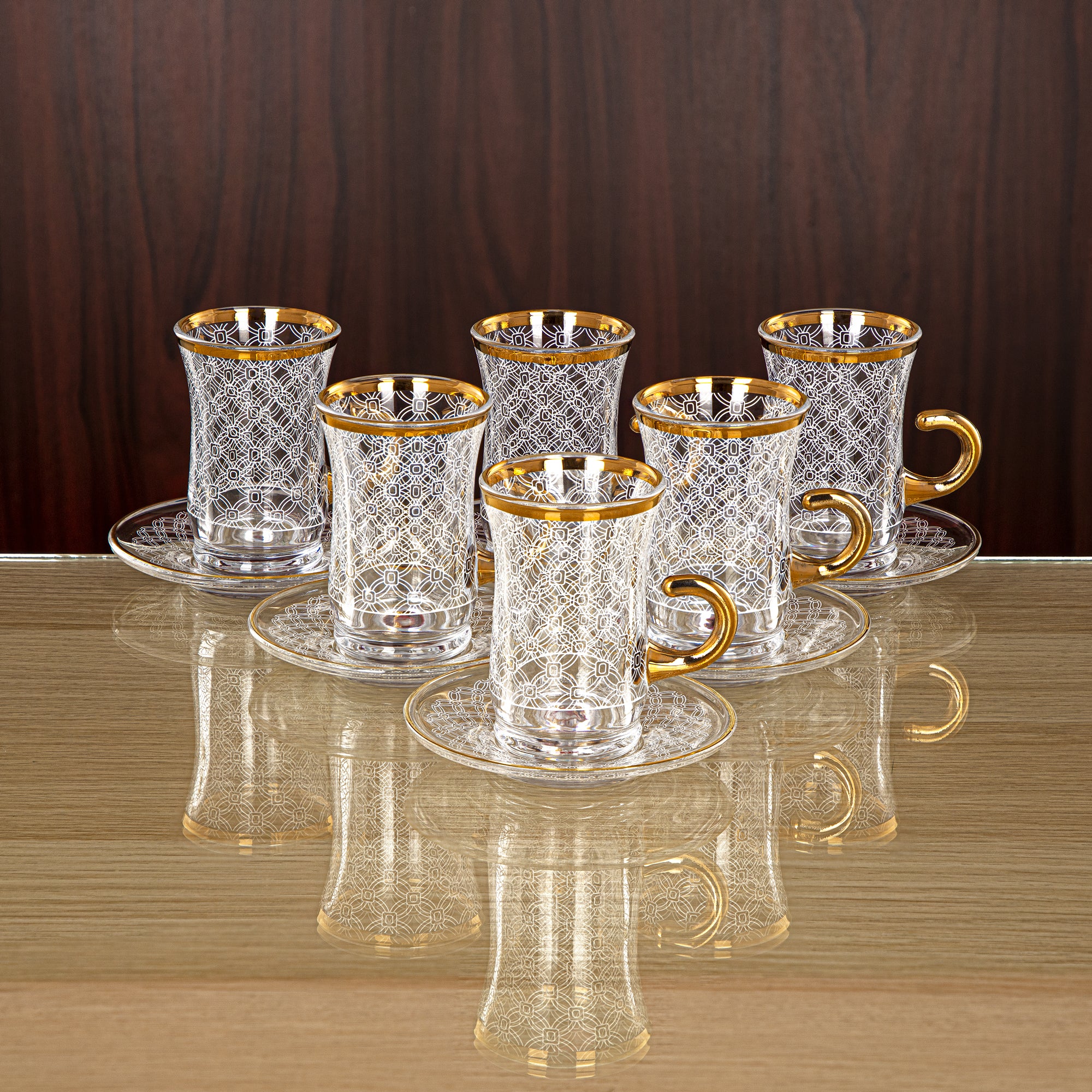 Almarjan 18 Pieces Glass Tea Set - 1043BJ-0001P-1013B-SFY