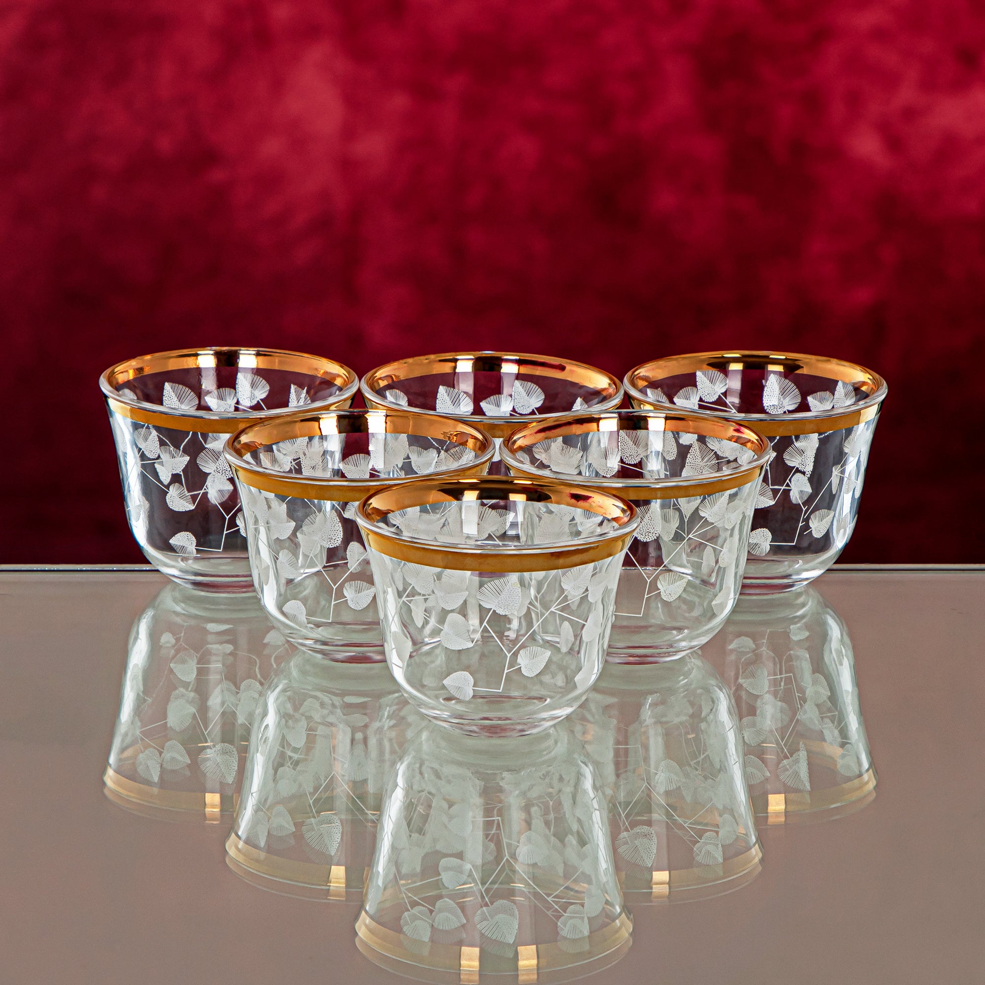 Almarjan 18 Pieces Glass Tea Set - 1043BJ-0001P-1013B-YLX