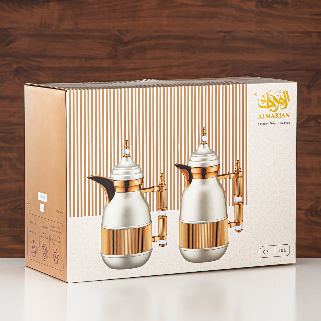 Almarjan 2 Pieces Vacuum Flask Set Silver & Gold - CALD-CEG