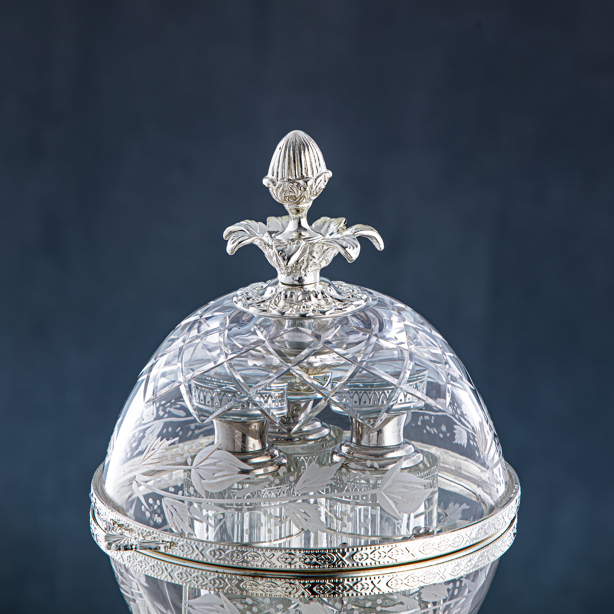 Almarjan Incense Burner & Perfume Holder Set Glass & Metal 2 Pieces (CC20238015/907) – Elegant Home Rituals Collection