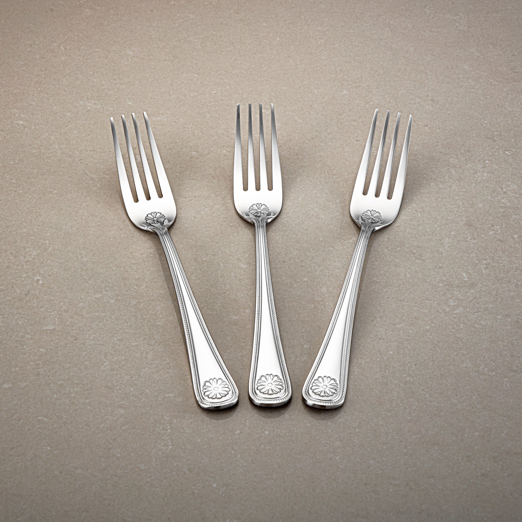 Almarjan Dinner Fork Set 3 Pieces, Stainless Steel, Silver (CUT0010362) Elegant Flatware