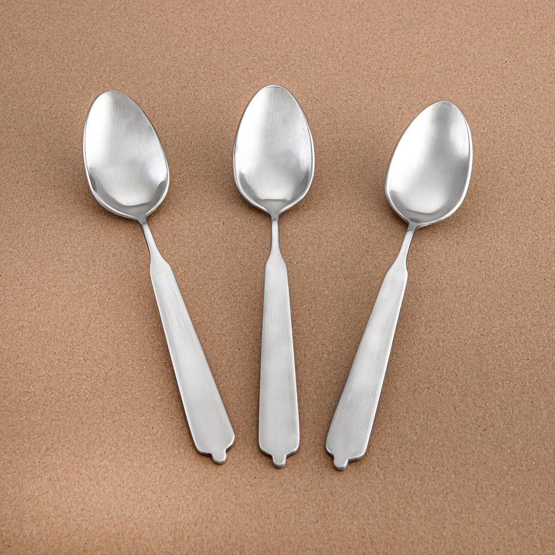 Almarjan 3-Piece Stainless Steel Dinner Spoon Set – Matt Finish, Silver CUT1620032