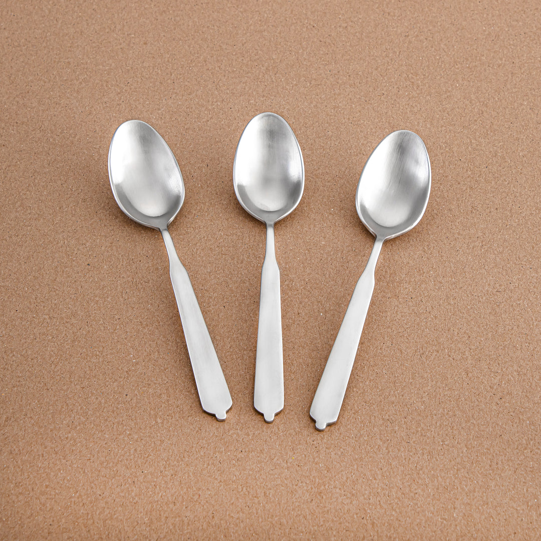 Almarjan 3-Piece Stainless Steel Tea Spoon Set – Matt Finish, Silver CUT1620040