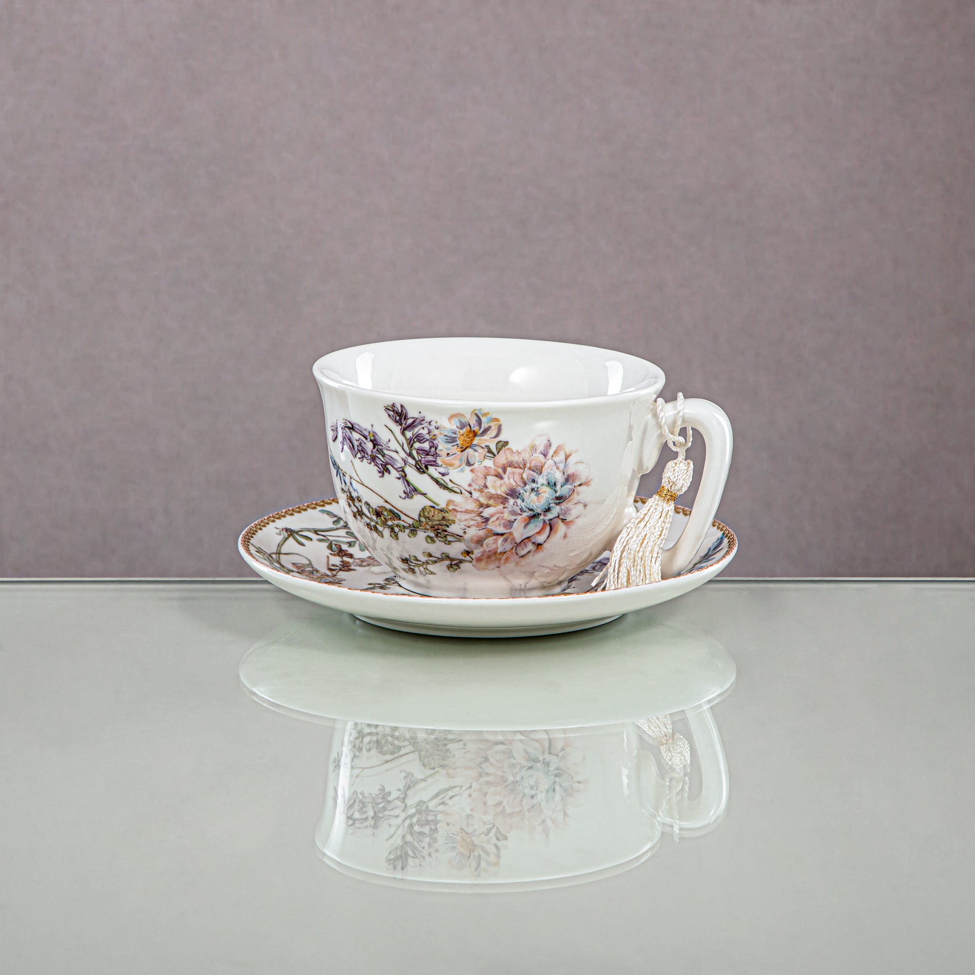 Almarjan 300 ML Porcelain Cappuccino Cup & Saucer - D480 R2003T1