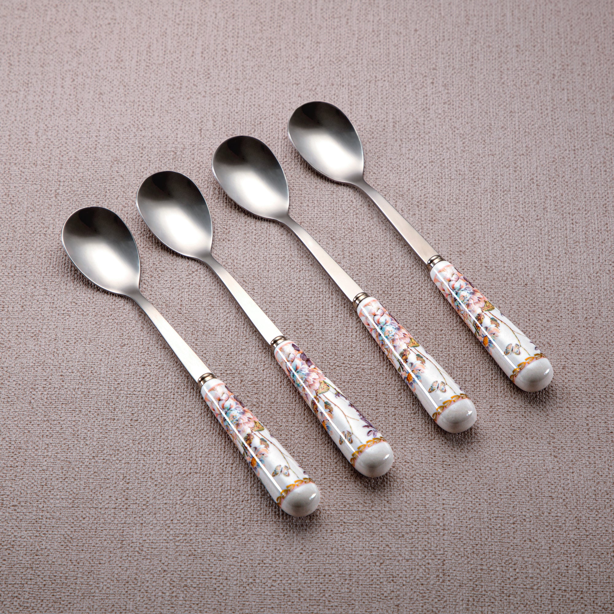 Almarjan 4 Pieces Coffee Spoon Set With Porcelain Handle - D480 R2059H