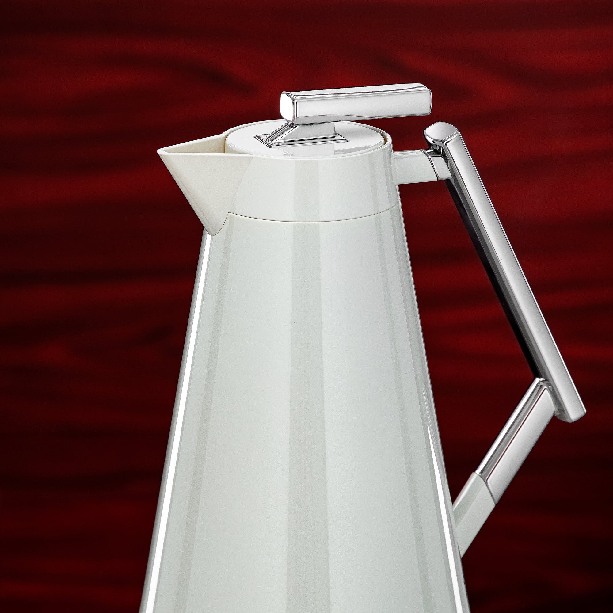 Almarjan Vacuum Flask Set 0.7L & 1L Pearl White & Silver