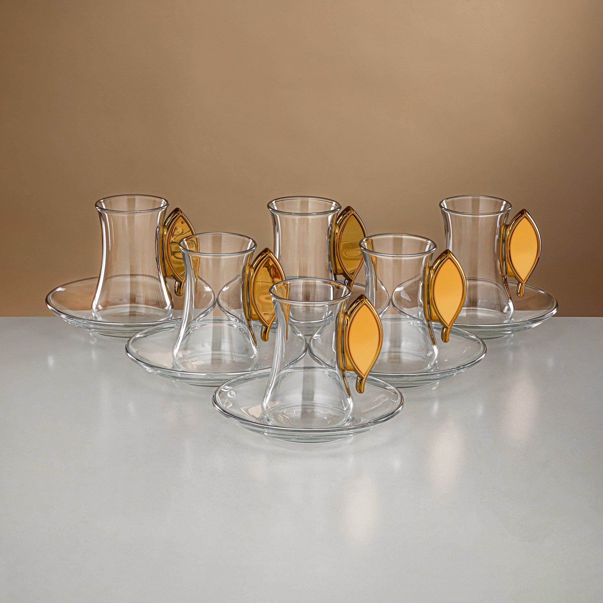 طقم تقديم المرجان ٢٤ قطعة فضي وذهبي