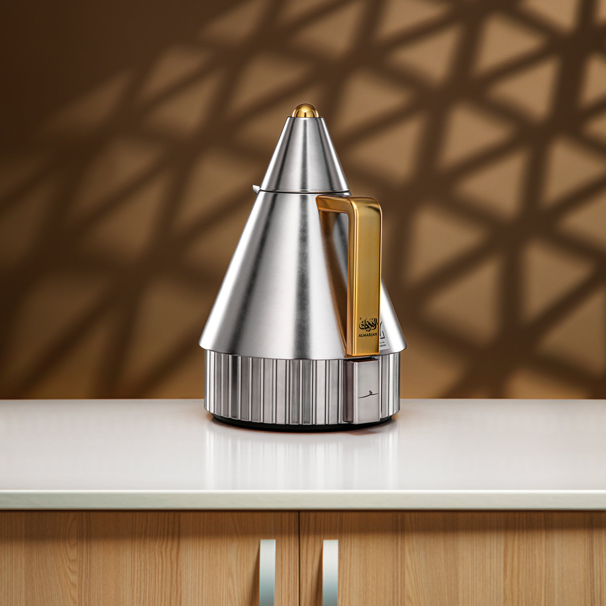 Almarjan Vacuum Flask Set 1L + 1L Matt Nickel & Matt Gold